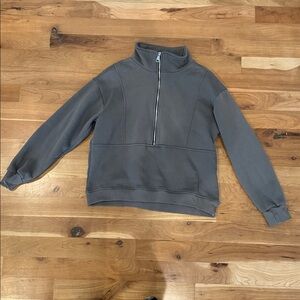 Gray Half-Zip Pullover Sweatshirt